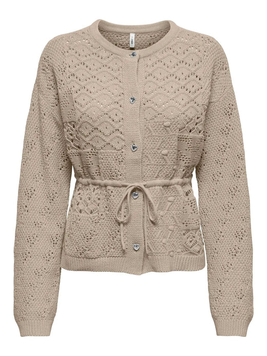 Only - Onlelke Life Ls Cardigan Cc Knt - 5049514 Oxford Tan Silver Heart Button Cardigans 