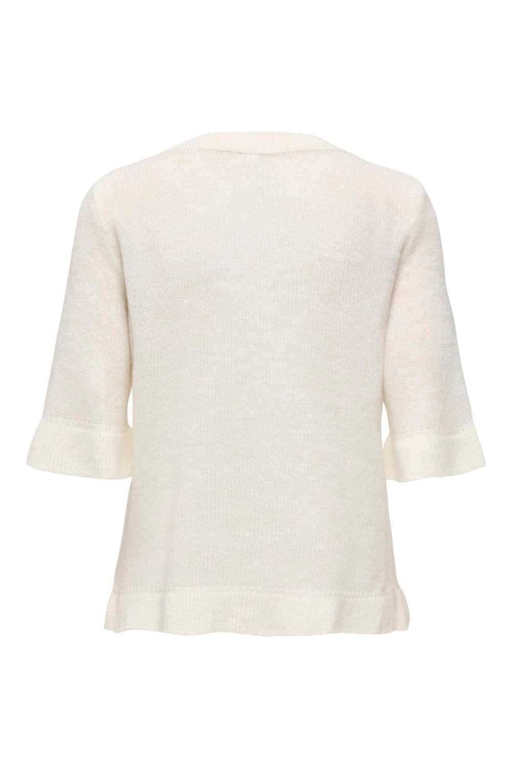 Only - Onlella Ss Frill O-Neck Knt - 4992506 Birch Melange