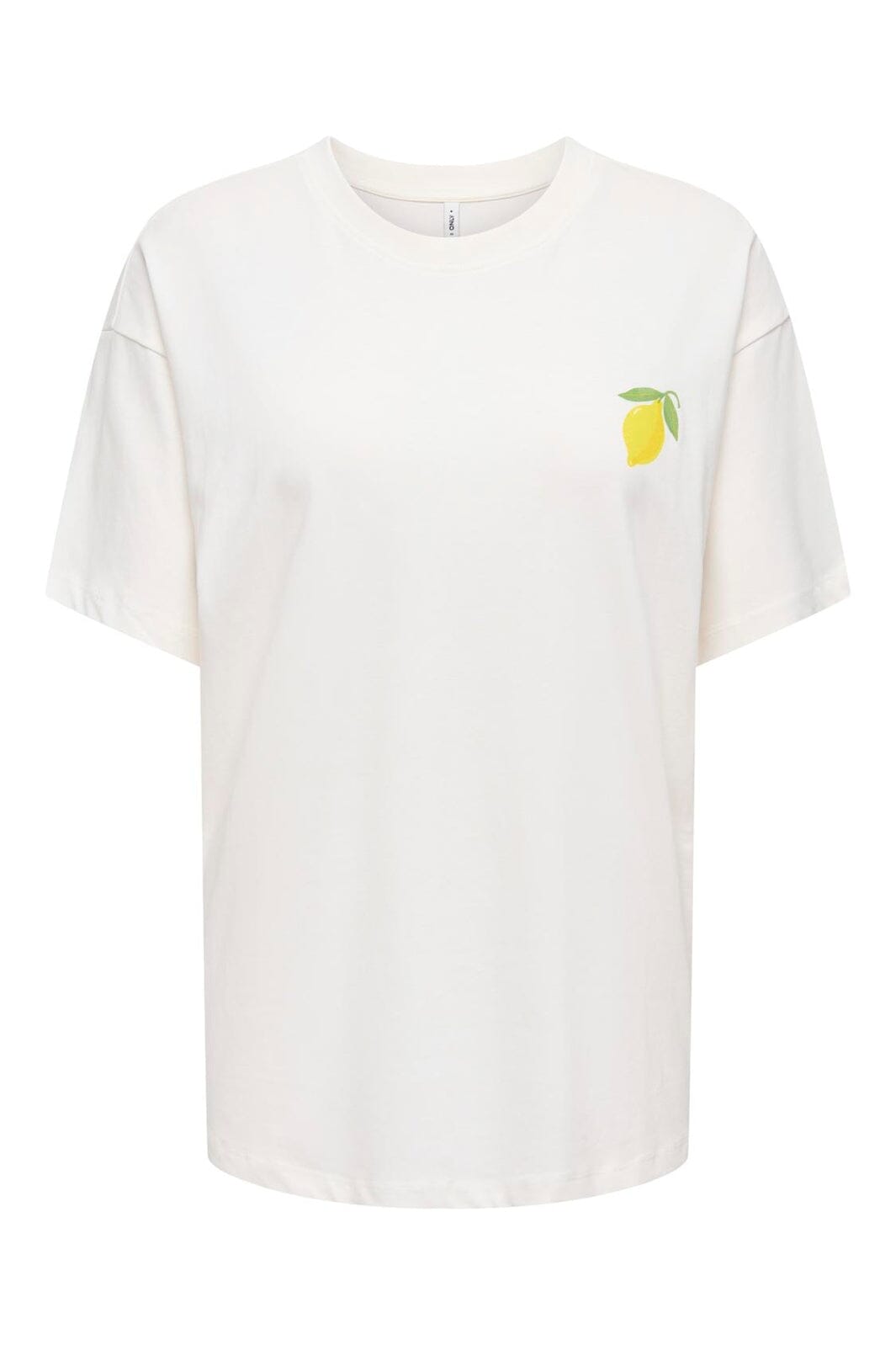 Only - Onlelle S/S Printed Tee - 5005419 Cloud Dancer Lemoncello (Prism Pink)