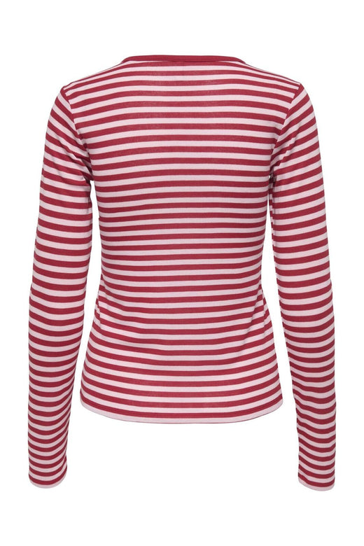 Only - Onlelli L/S Rib Top - 5024637 Salsa Parfait Pink