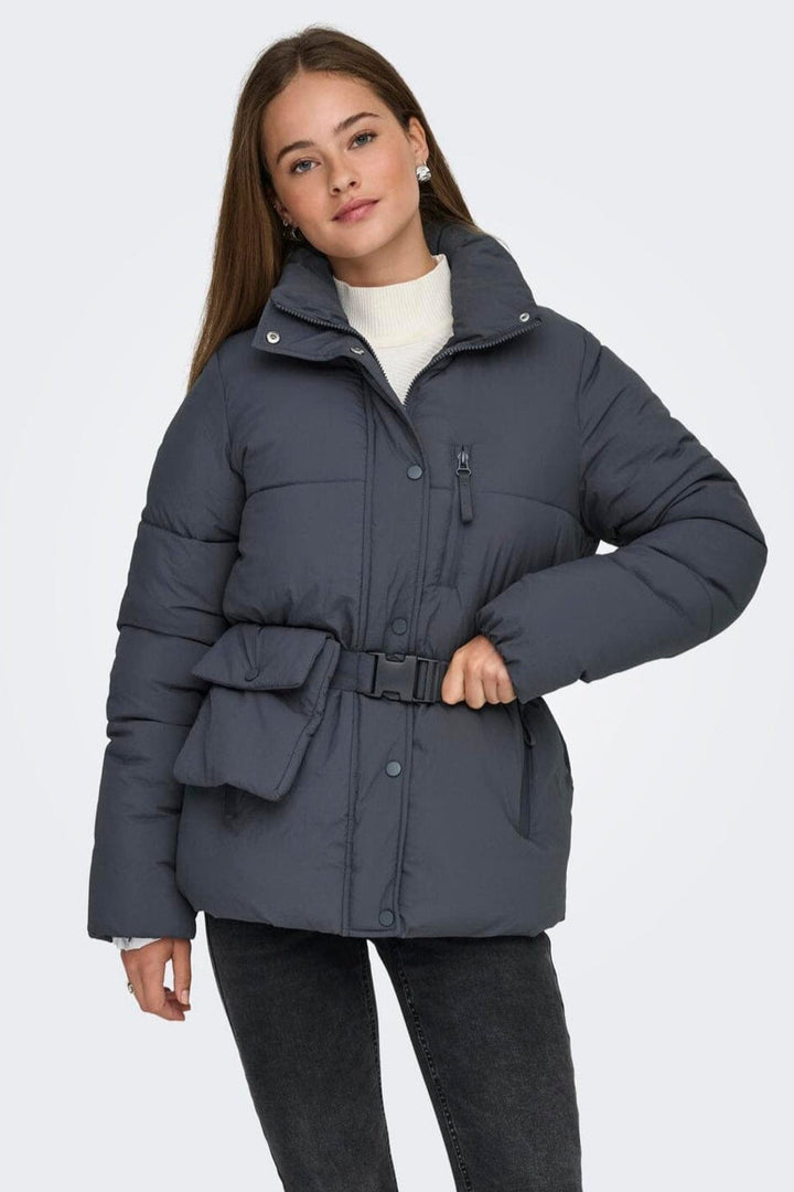 Only - Onlellie Pouch Puffer Jacket - 4851978 Blackened Pearl