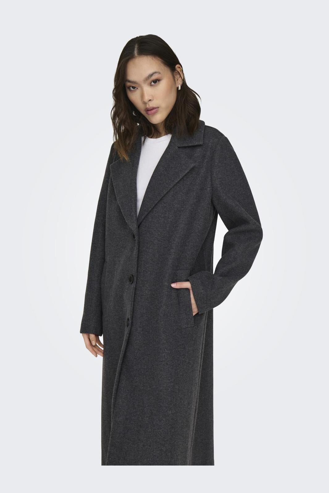 Only - Onlemma Life Reg. Long Coat - 4419727 Dark Grey Melange