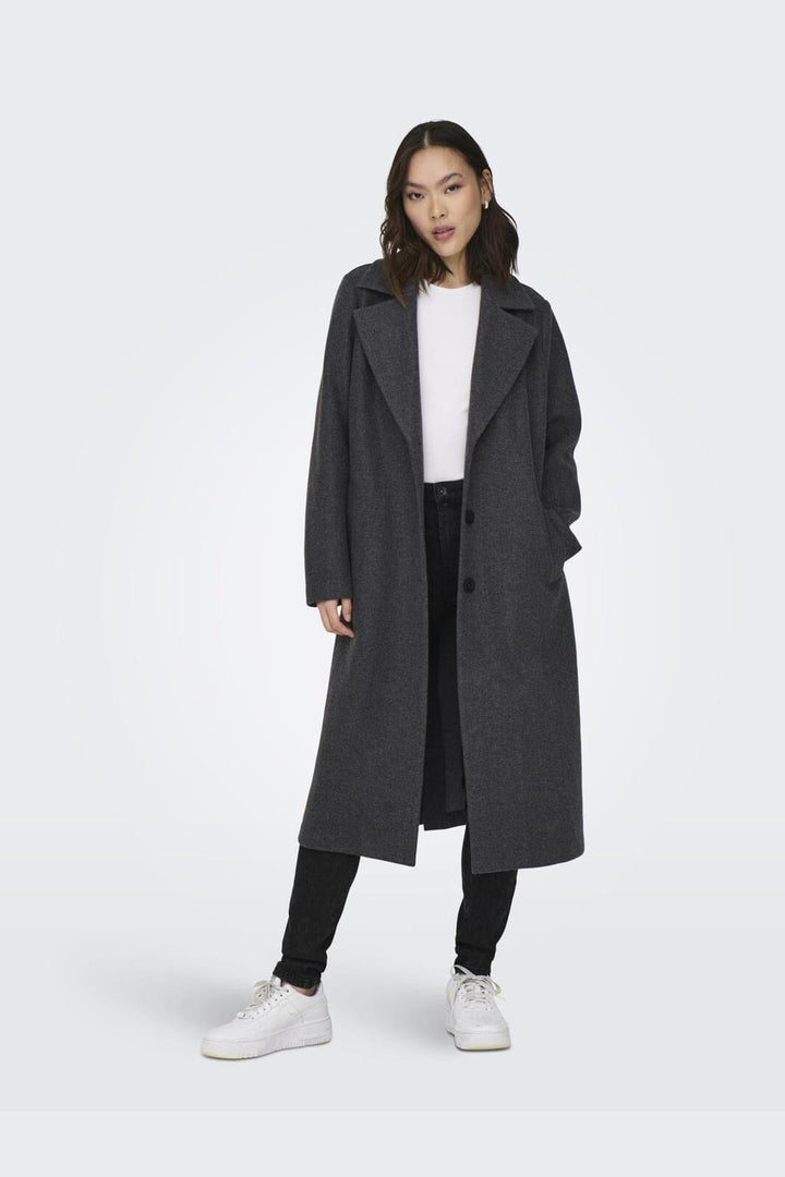 Only - Onlemma Life Reg. Long Coat - 4419727 Dark Grey Melange