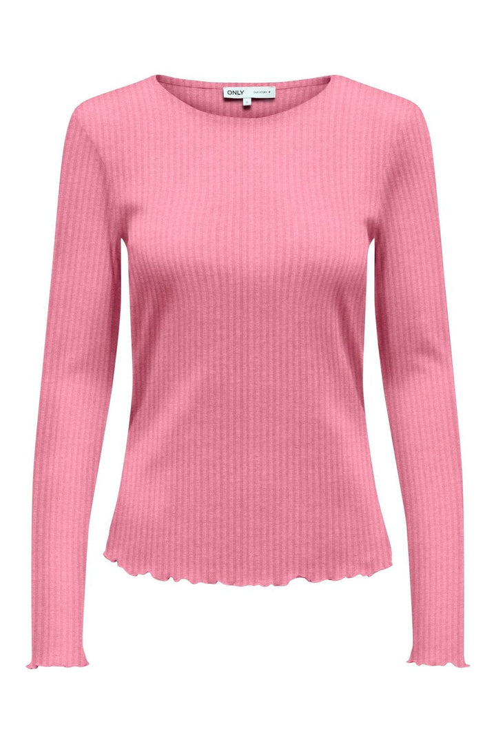 Only - Onlemma L/S Rib Basic Top - 4963371 Wild Rose