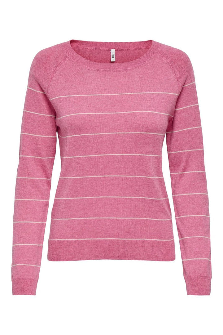 Only - Onlemmi Ls Raglan O-Neck Cc Knt - 4915453 Wild Orchid Mel/Cloud Dancer/Wide