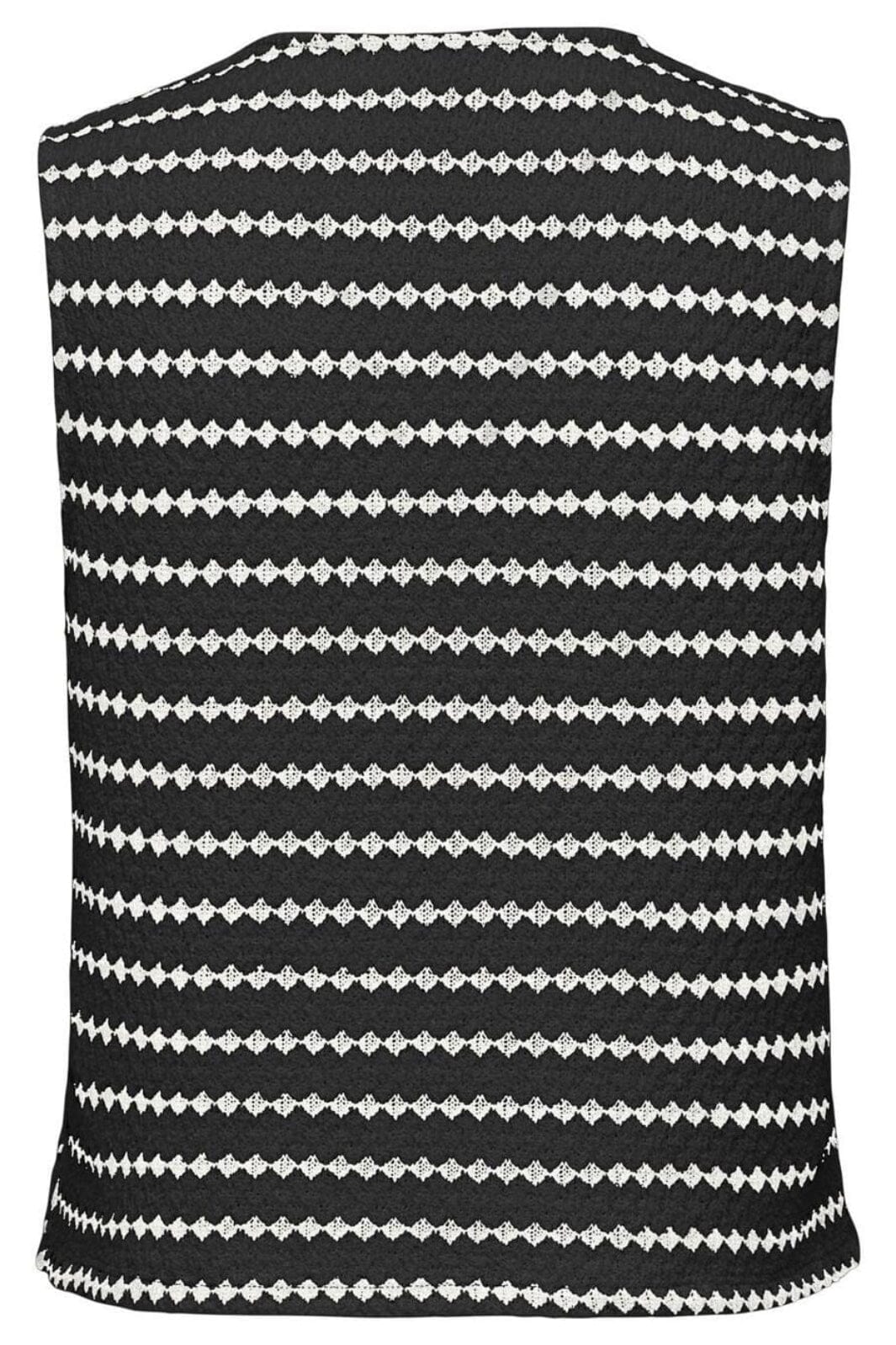 Only - Onleva S/L Short Stripe Vest - 4793189 Black Cloud Dancer Cardigans 