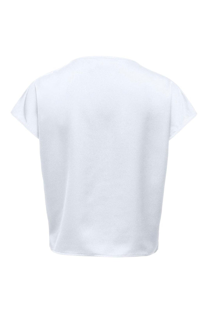 Only - Onlfaraya S/L Button Lace Satin Top - 5083486 Bright White