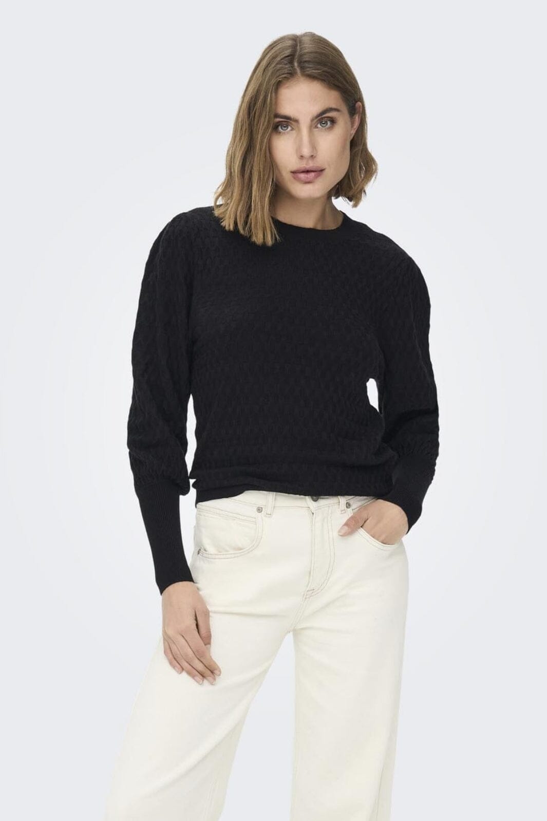 Only - Onlfaye Life L/S Pullover Knt - 4031116 Black