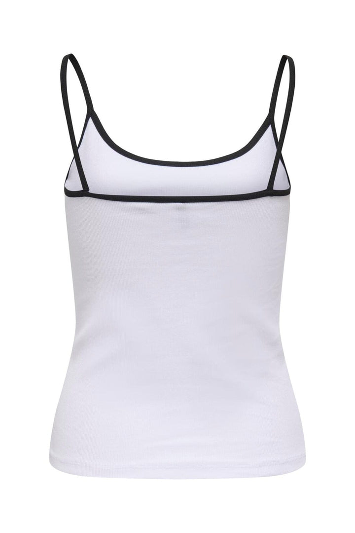 Only - Onlfenja U-Neck Strap Top - 5080935 Bright White Black Detail