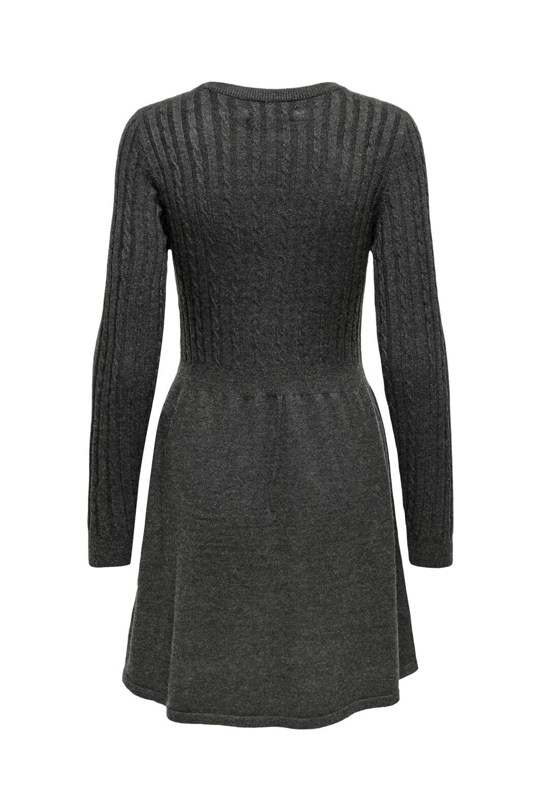 Only - Onlfia Ls Cable Dress Knt - 4411428 Dark Grey Melange