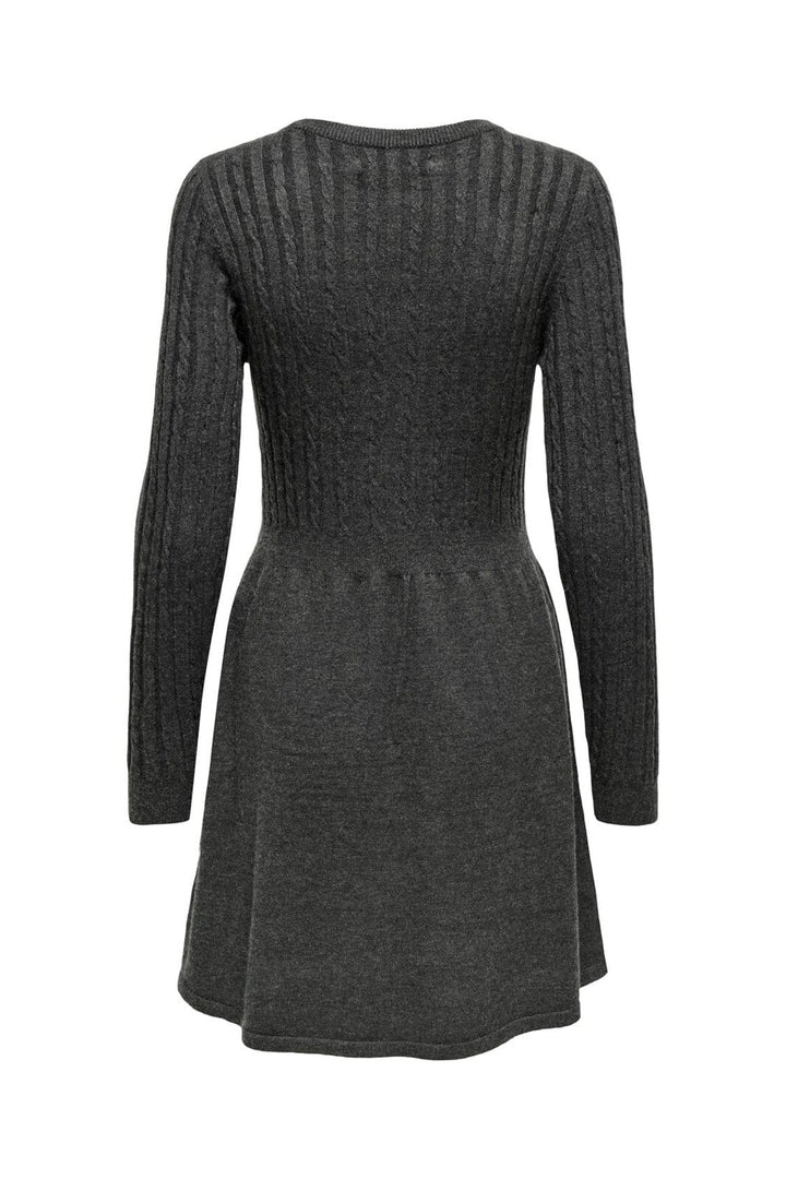 Only - Onlfia Ls Cable Dress Knt - 4411428 Dark Grey Melange