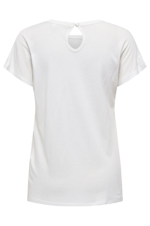 Only - Onlflora Reg S/S Art Foil Top Box - 4840294 Cloud Dancer Atmosphere