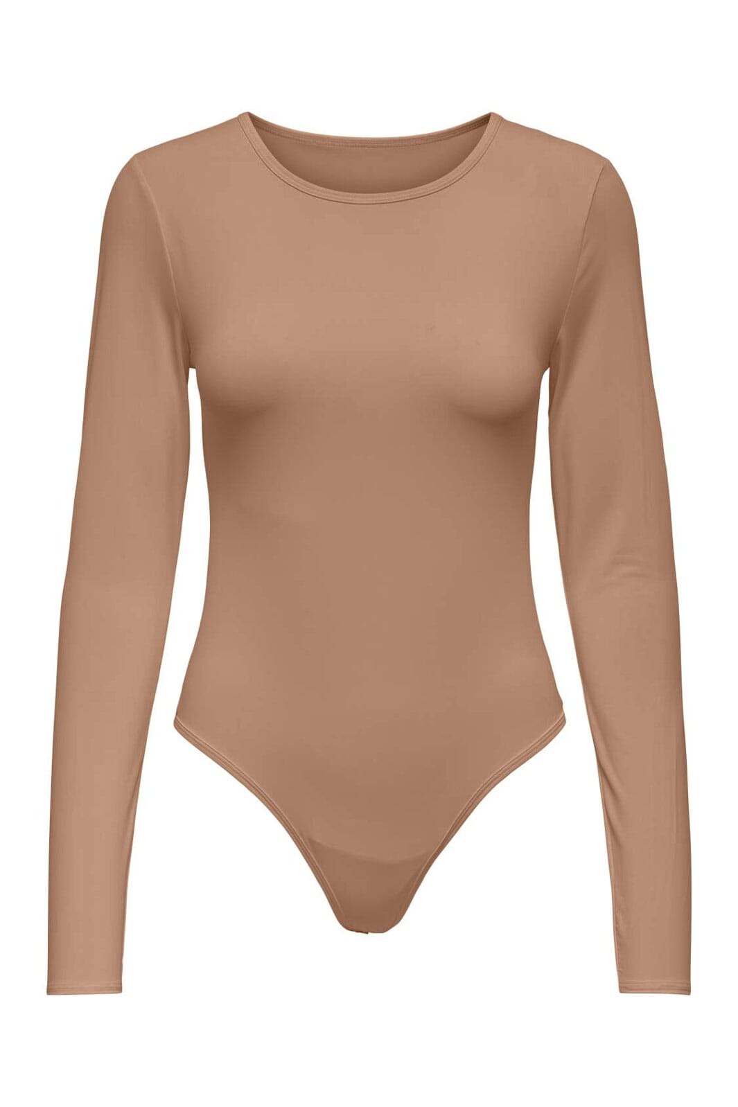 Only - Onlfrida Supersoft L/S Crew Neck Body Ac - 4825561 Tawny Birch