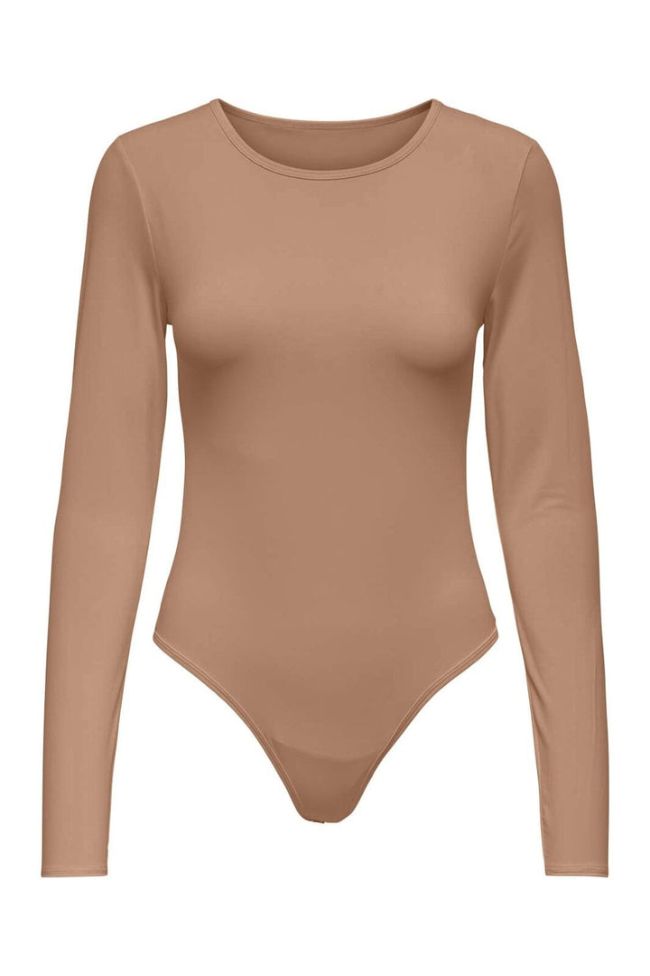 Only - Onlfrida Supersoft L/S Crew Neck Body Ac - 4825561 Tawny Birch