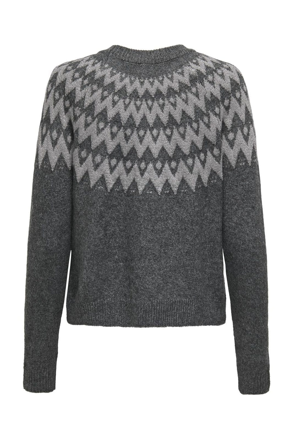 Only - Onlfry Ls Jq Glitter O-Neck Cc Knt - 4776861 Dark Grey Melange Silver Glitter