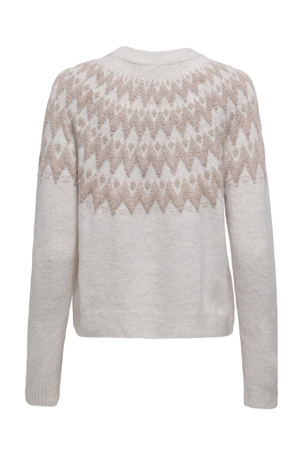 Only - Onlfry Ls Jq Glitter O-Neck Cc Knt - 4776862 Pumice Stone Melange/Rose Gold Glitter