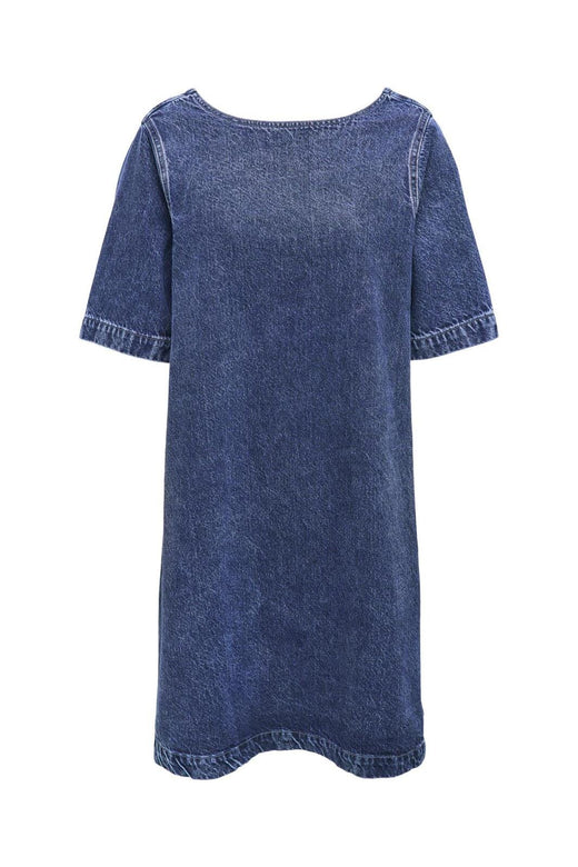 Only - Onlgigi S/S A-Shape Dress Azg 15339026 - 4859944 - Medium Blue Denim