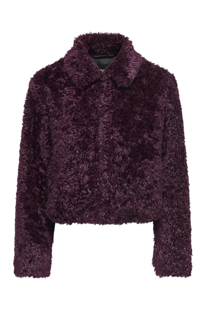 Only - Onlginny Short Teddy Jacket - 4813901 Mauve Wine