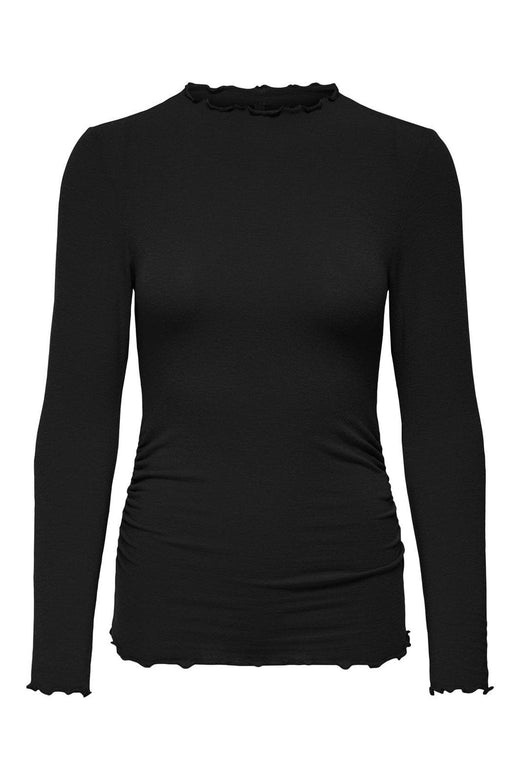 Only - Onlglamour L/S Mockneck Ruching Top - 4928505 Black