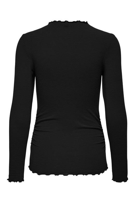 Only - Onlglamour L/S Mockneck Ruching Top - 4928505 Black