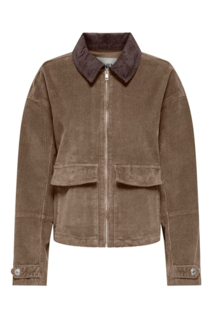 Only - Onlglobal L/S Cord Jacket Cc - 4854576 Cub W. Seal Brown Jakker 