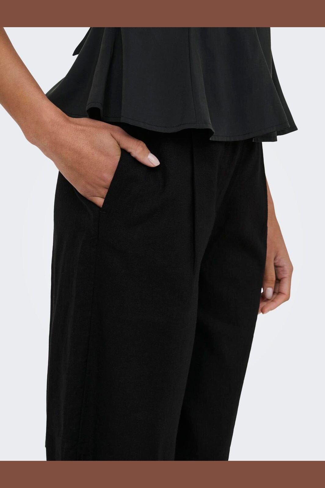 Only - Onlgoa Linen Bl Long Shorts Cc Tlr - 4942151 Black