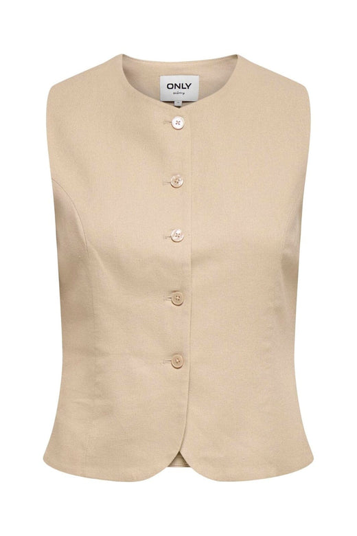 Only - Onlgoa S/L Linen Bl Waistcoat Cc Tlr - 4942123 Oxford Tan