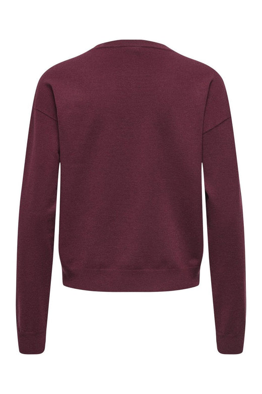 Only - Onlhalifax Ls Sequins O-Neck Knt - 4947030 Zinfandel Dtm Sequins