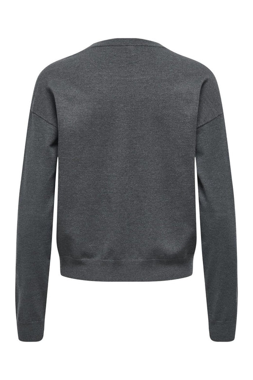 Only - Onlhalifax Ls Sequins O-Neck Knt - 4947031 Dark Grey Melange Dtm Sequins