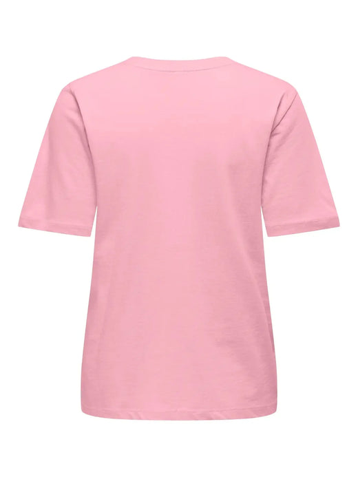 Only - Onlhappy Life S/S Emb Top - 5048918 Romance Rose Abdel Red Heart T-shirts 