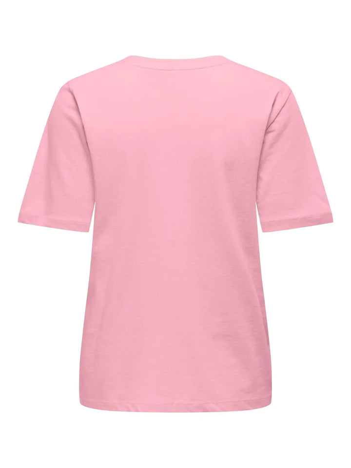 Only - Onlhappy Life S/S Emb Top - 5048918 Romance Rose Abdel Red Heart T-shirts 