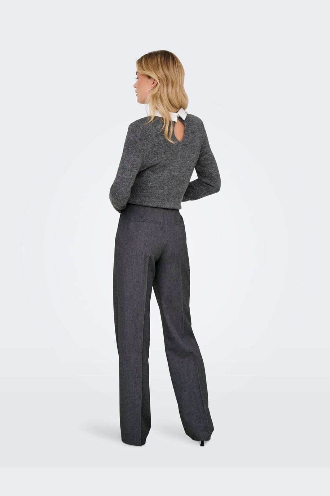 Only - Onlhattie-Lana W Mel Pant Tlr - 4462069 Dark Grey Melange