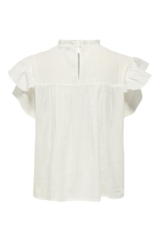 Only - Onlheike S/L Frill O-Neck Top - 4906221 Cloud Dancer