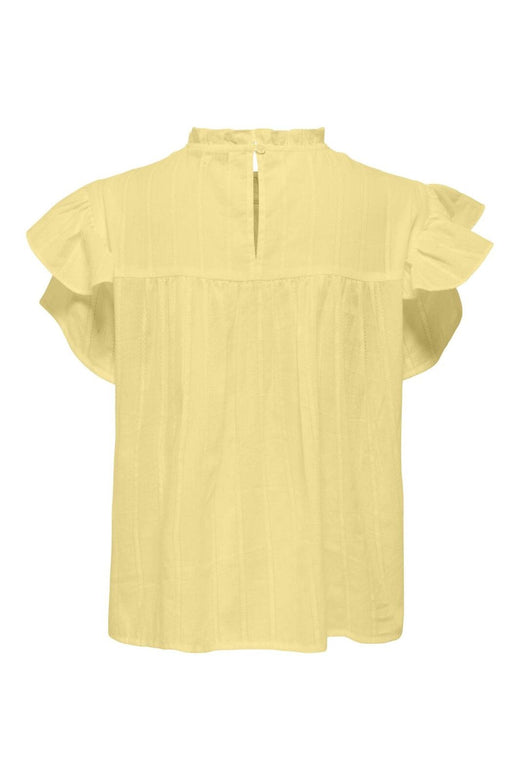 Only - Onlheike S/L Frill O-Neck Top - 4941465 Lemon Meringue