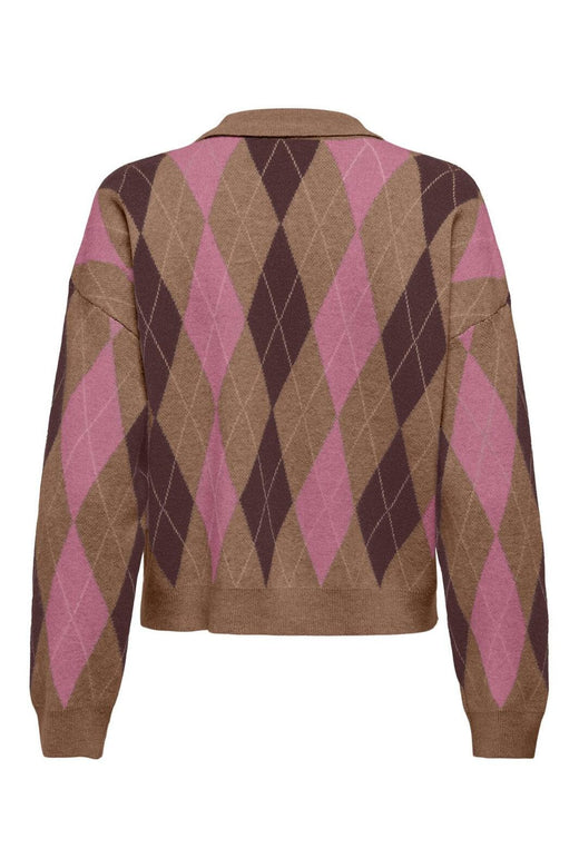 Only - Onlibi Ls Check Polo Cc Knt - 4961968 Toasted Coconut Mel/Decadent/Carmine Mel/Babys/Dtm B