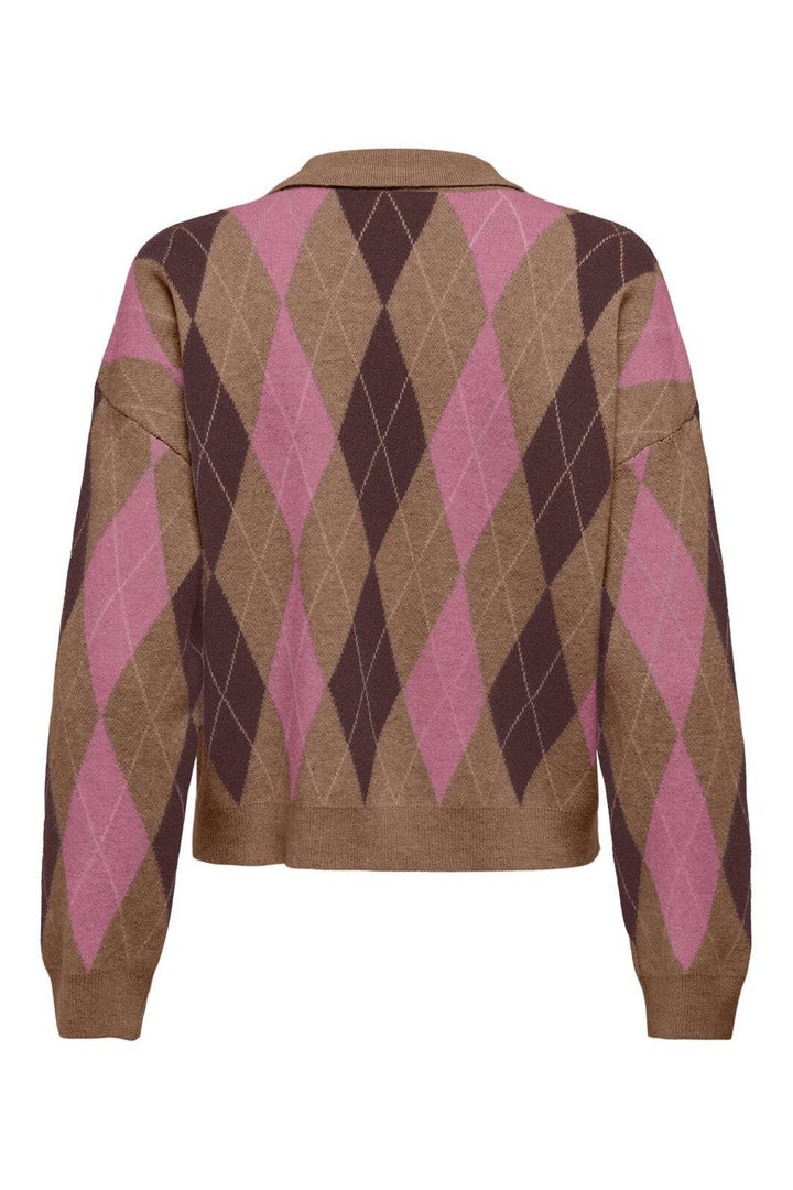 Only - Onlibi Ls Check Polo Cc Knt - 4961968 Toasted Coconut Mel/Decadent/Carmine Mel/Babys/Dtm B