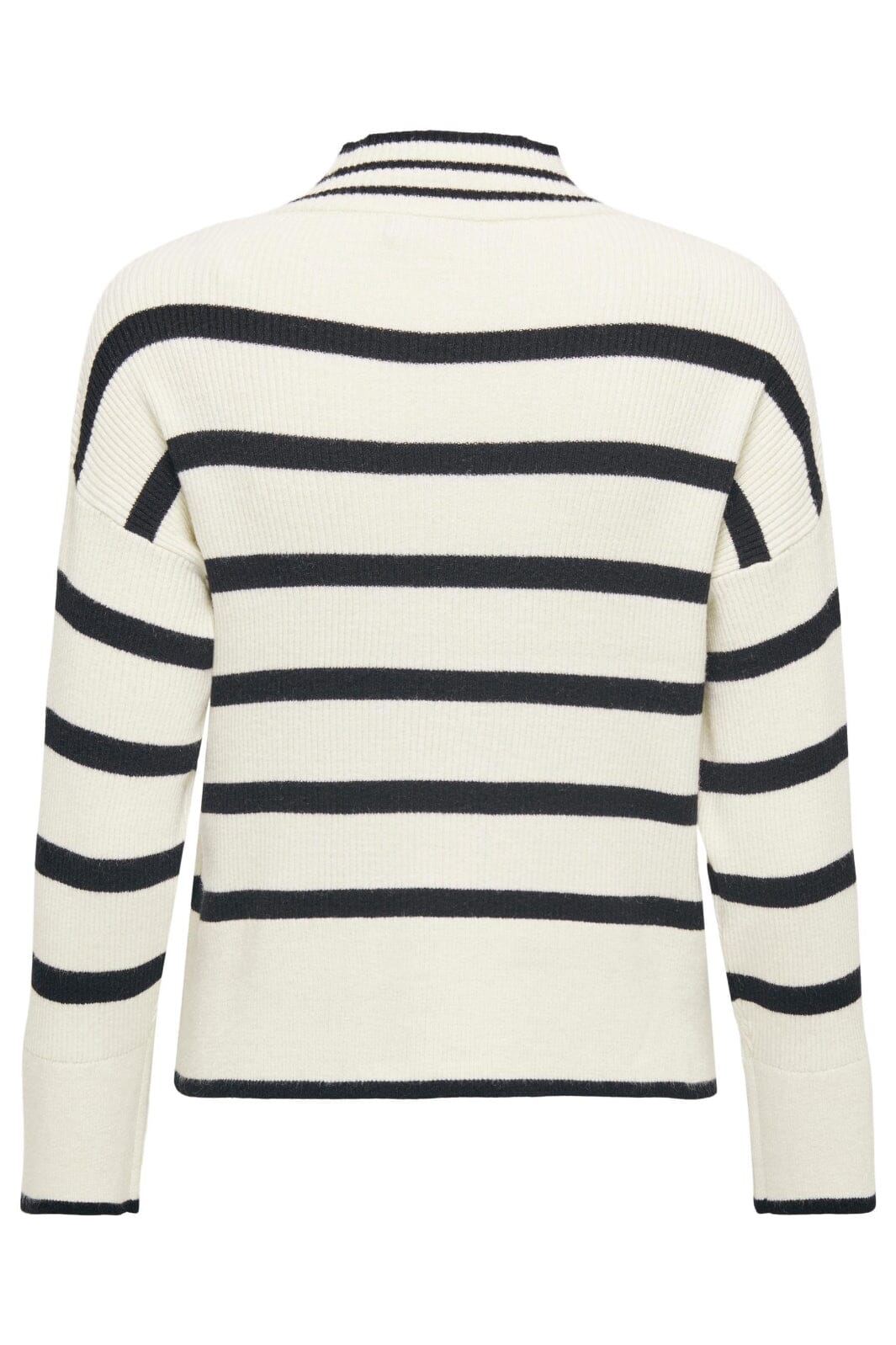 Only - Onlibi L/S Highneck Pullover Knt - 4031224 Whitecap Gray W.Melange/Black