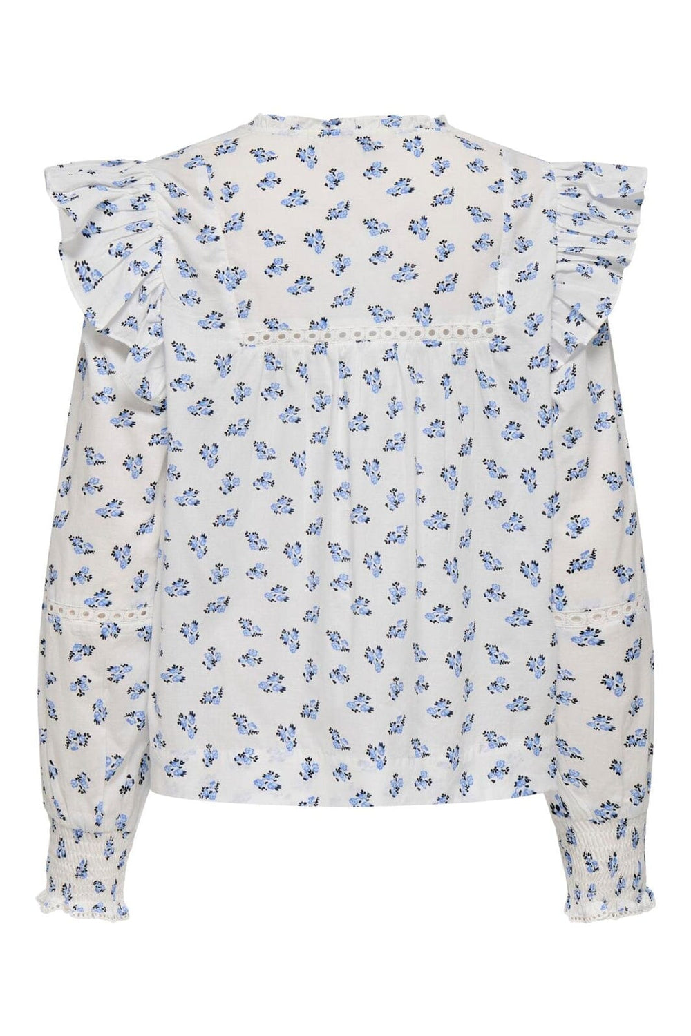 Only - Onlidris Ls Frill Tape Top - 4958053 Cashmere Blue Mini Floral