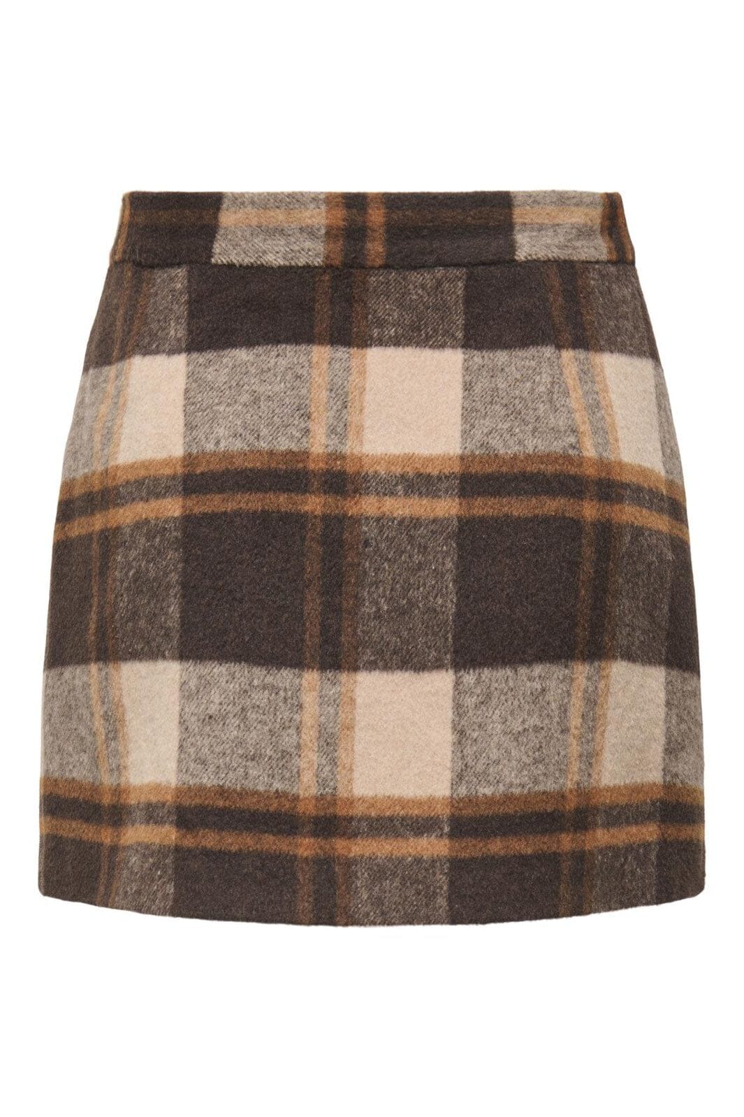 Only - Onlimmy Life Check Skirt - 4950750 Silver Mink W/Chocolate Torte
