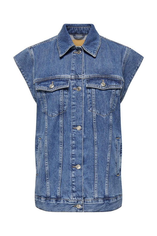 Only - Onlirene S/L Waistcoat Cro - 4536345 Medium Blue Denim