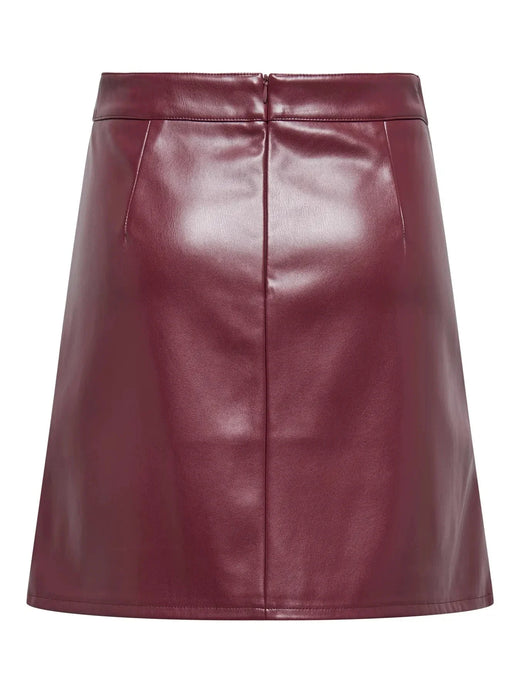 Only - Onlisabel Faux Leather Skirt - 4803428 Tawny Port Nederdele 
