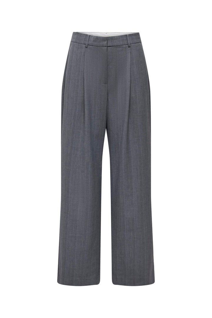 Only - Onljackie Wide Pinstripe Pant Tlr - 5053818 Medium Grey Melange Pinstripe