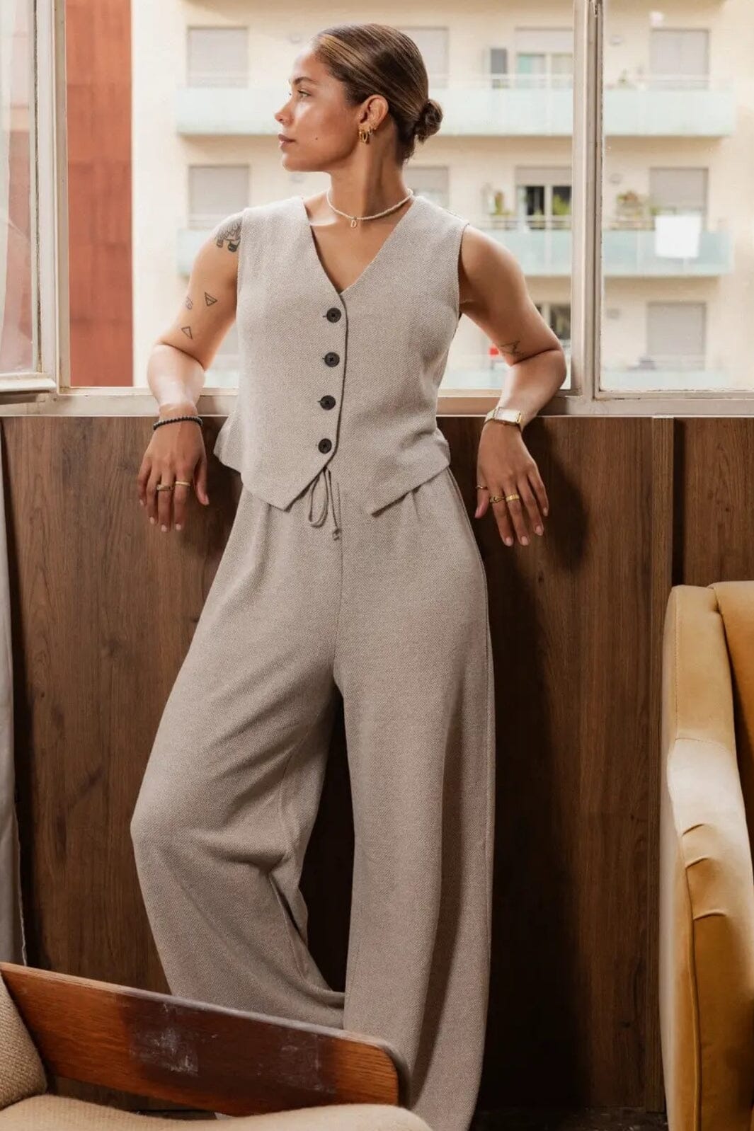 Only - Onljayla S/L Waistcoat - 4772421 Pumice Stone Melange