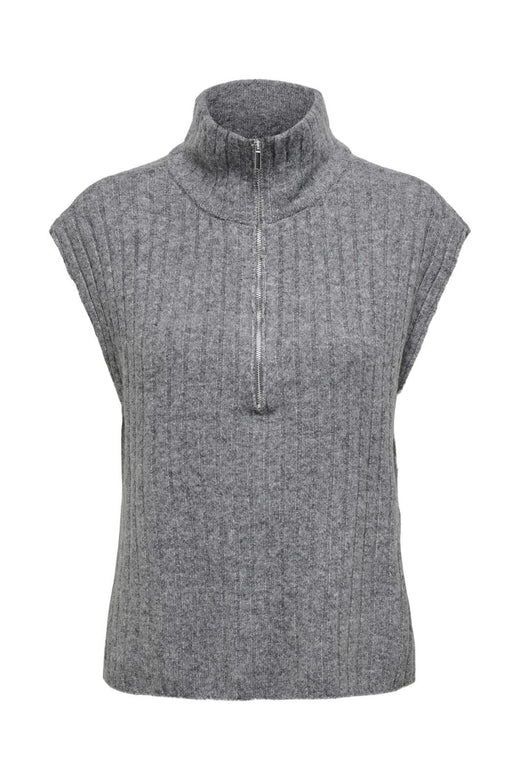 Only - Onljeanett Life Sl Rib Highneck Cc Knt - 4774533 Medium Grey Melange
