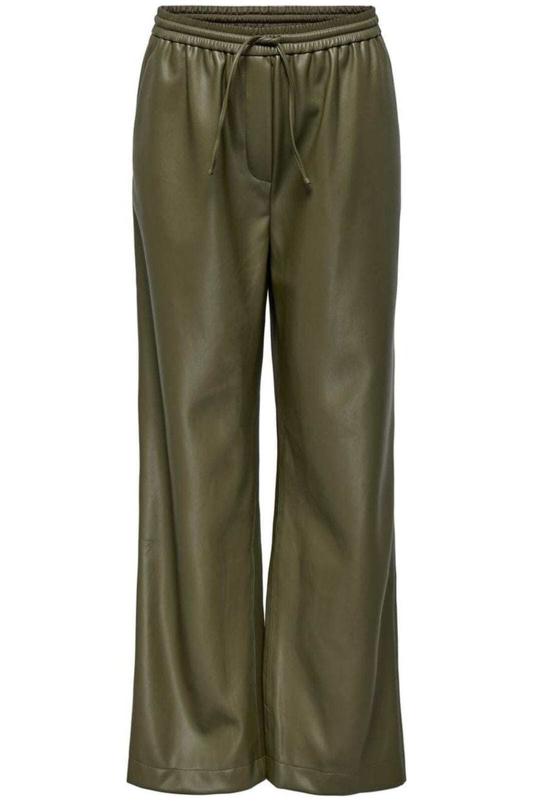 Only - Onljovana Faux Leather Trackpant - 4757191 Winter Moss
