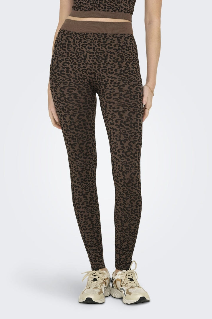Only - Onljungle Seamless Animal Leggings Acc - 4756659 Pinecone Leopard Pattern