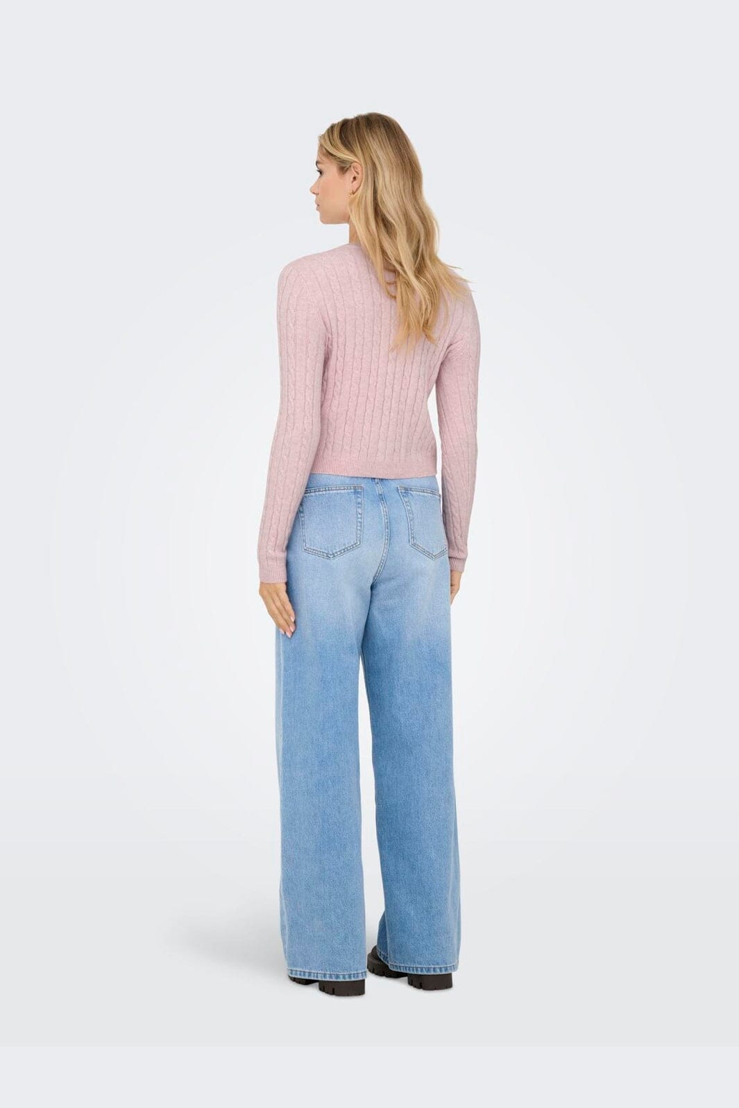 Only - Onlkatia Ls Cable Button Cardigan Cc Knt - 4947409 Burnished Lilac Mel/True Red Heart Emb/Dtm Button