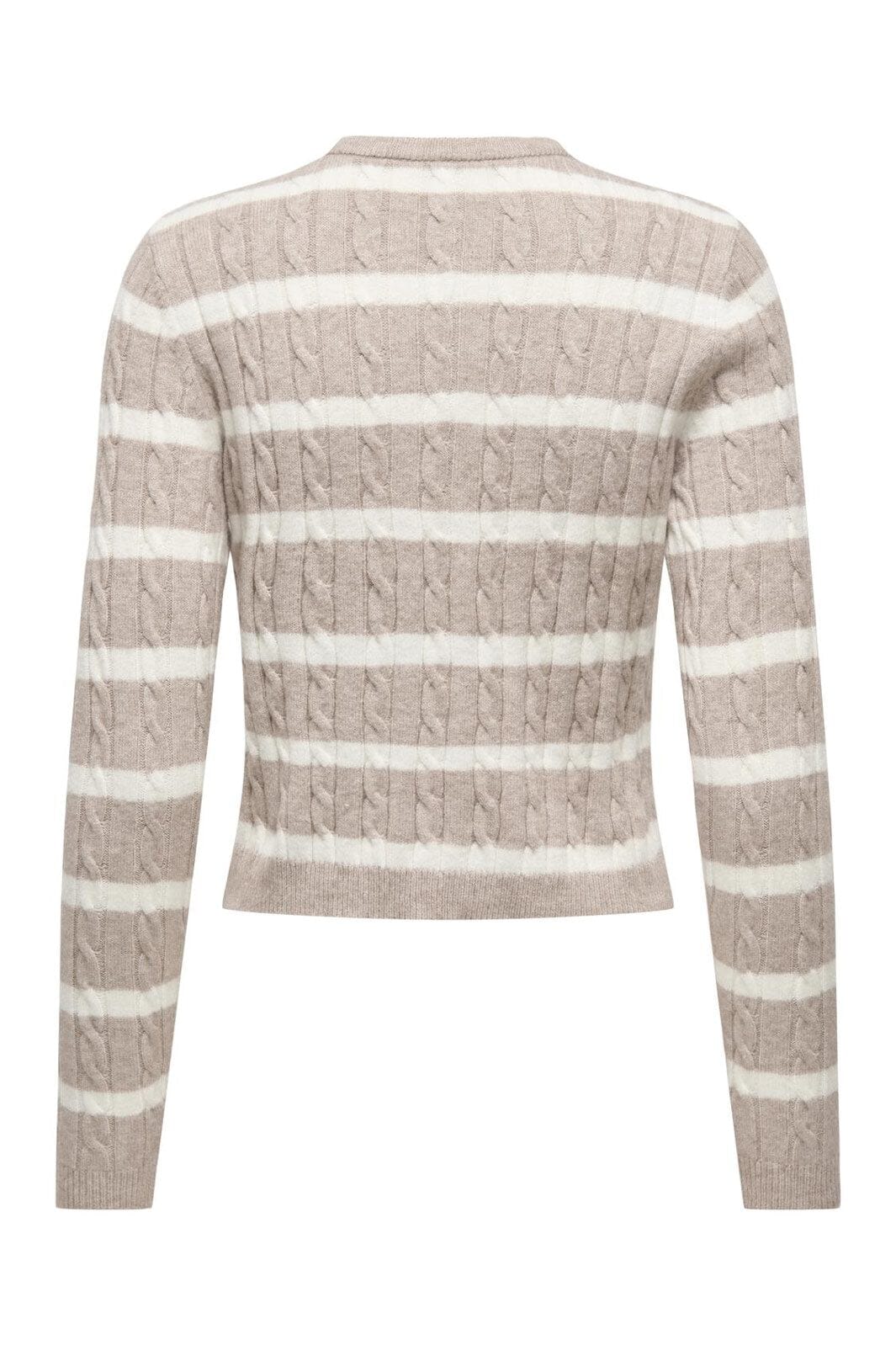Only - Onlkatia Ls Cable Button Cardigan Cc Knt - 4959319 Mocha Meringue Melange/Babys Breath/Dtm Button