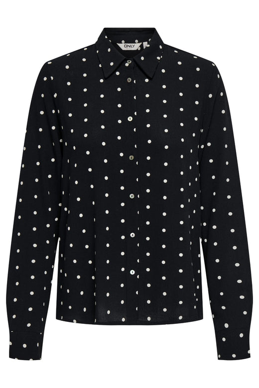 Only - Onlkeshav L/S Shirt - 4959205 Black Dots Skjorter 