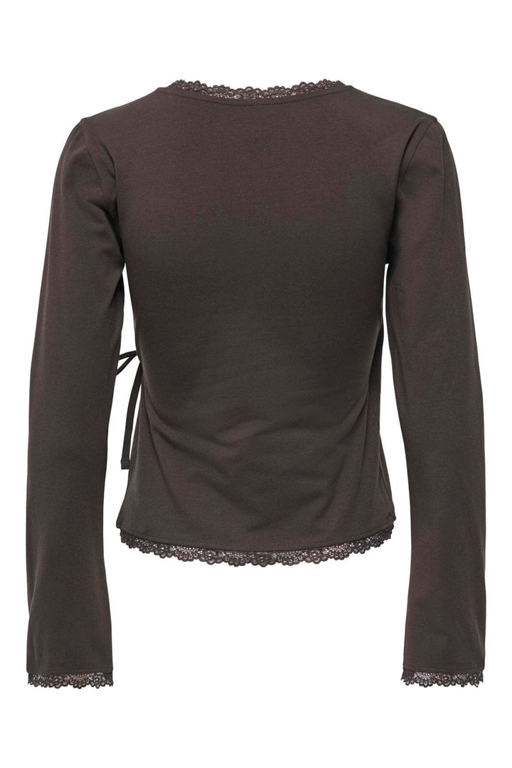 Only - Onlkiss Calm L/S Wrap Cardigan - 5152118 Chocolate Torte